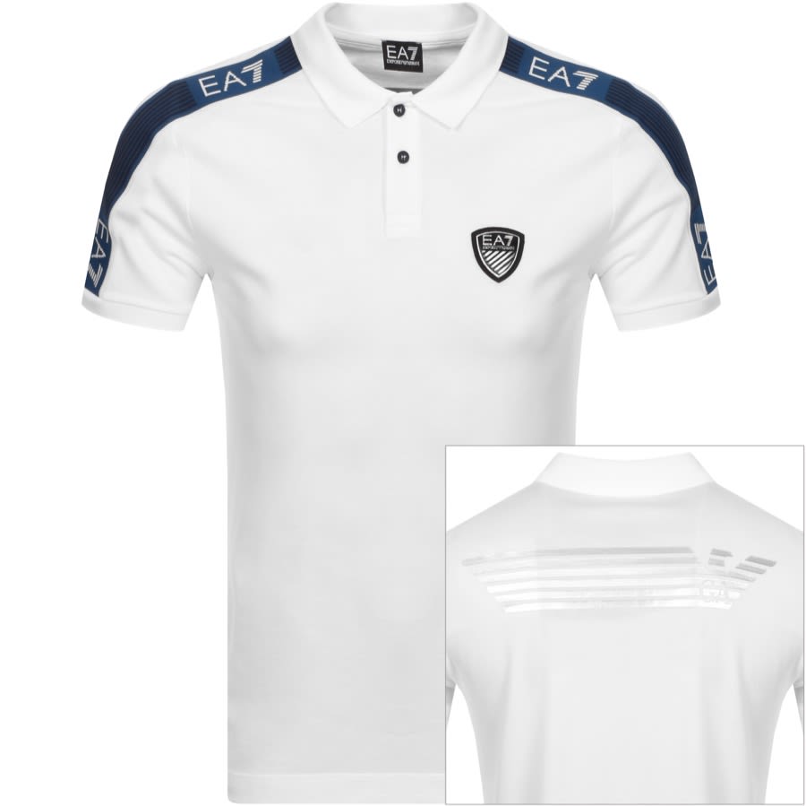 Alternative Image for ProductEA7 Emporio Armani Taped Polo T Shirt White1